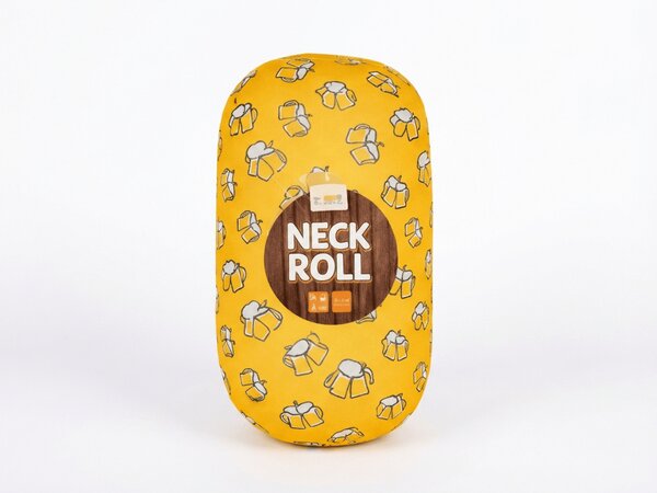 Poduszka podróżna BEER NECK ROLL 30x15 cm, żółta