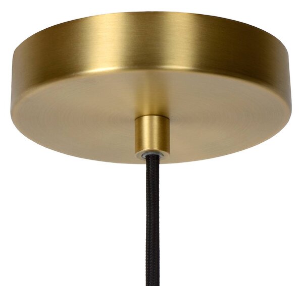 Lucide Szklana lampa wisząca Maloto, Ø 30 cm, bursztynowa możliwość ściemniania, kremowy / amber, salon / jadalnia, szkło