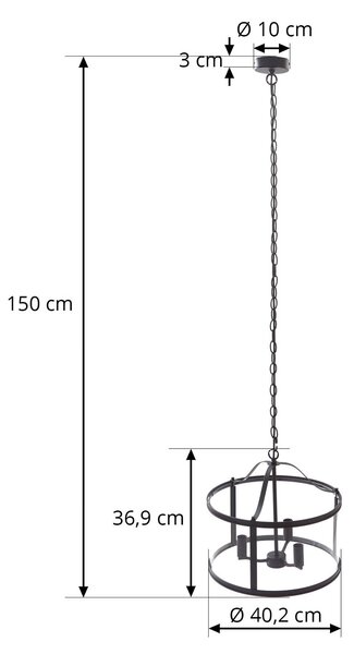Lampa wisząca Eryk Lucande, możliwość ściemniania, czarny, salon / jadalnia, metal, industrialny