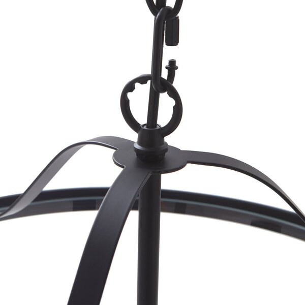 Lampa wisząca Eryk Lucande, możliwość ściemniania, czarny, salon / jadalnia, metal, industrialny