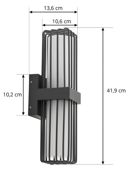 Kinkiet zewnętrzny Chandan Lucande, możliwość ściemniania, czarny, aluminium, nowoczesny