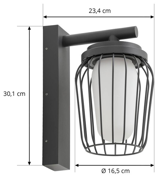 Kinkiet zewnętrzny Chandan Lucande, możliwość ściemniania, czarny, aluminium, nowoczesny