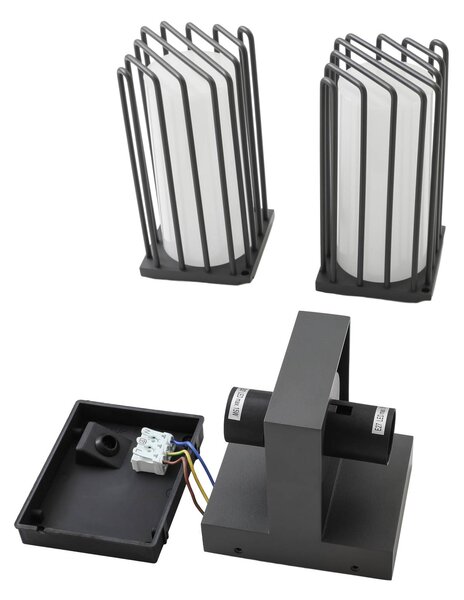 Kinkiet zewnętrzny Chandan Lucande, możliwość ściemniania, czarny, aluminium, nowoczesny
