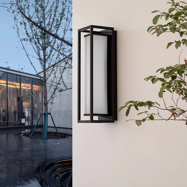 Kinkiet zewnętrzny LED Banetti Lucande, czarny, aluminium, nowoczesny