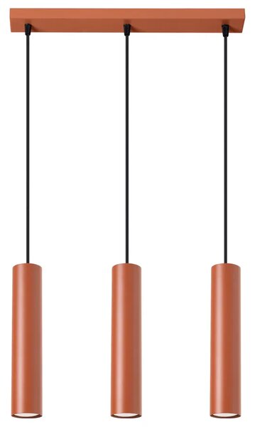 Czerwona potrójna lampa wisząca nad stół - M059-Kejo