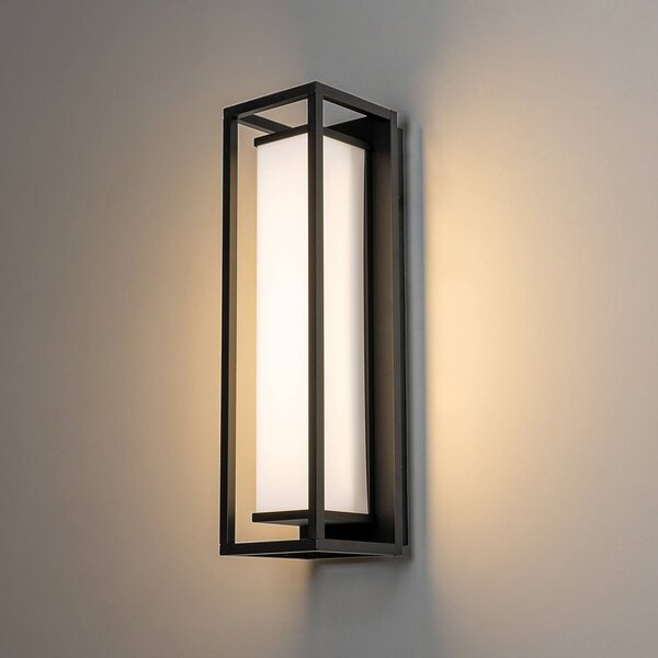 Kinkiet zewnętrzny LED Banetti Lucande, czarny, aluminium, nowoczesny