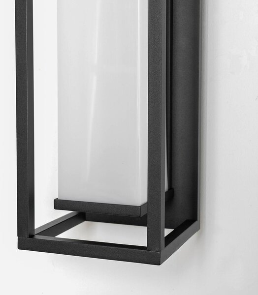 Kinkiet zewnętrzny LED Banetti Lucande, czarny, aluminium, nowoczesny