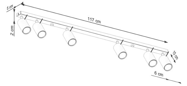 Sześciopunktowa czerwona lampa reflektorowa - M067 L4-A32