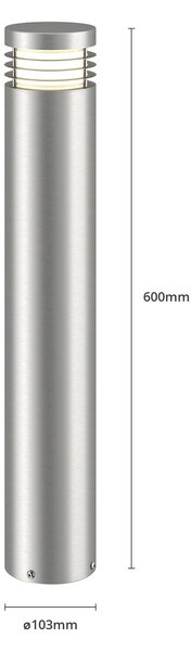 Słupek oświetleniowy Caramia, stal nierdzewna, odporność na działanie wody Caramia Arcchio, możliwość ściemniania, aluminiowy / szary / cynkowy, nowoczesny