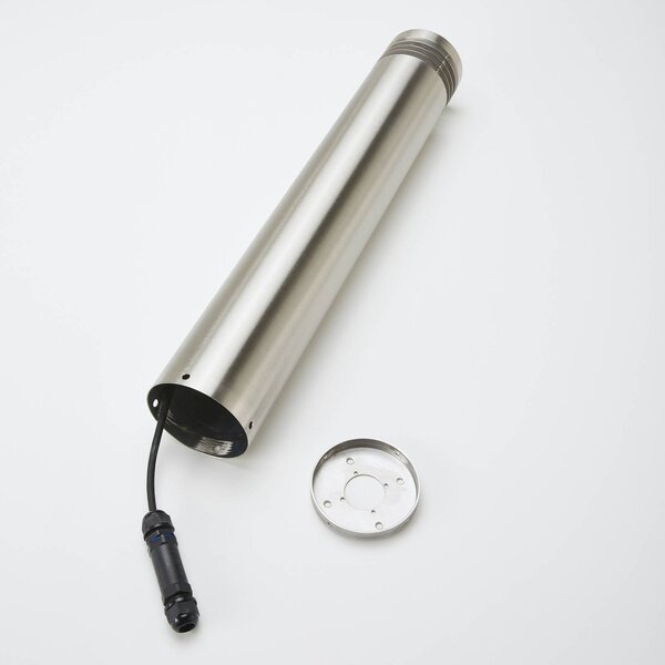 Słupek oświetleniowy Caramia, stal nierdzewna, odporność na działanie wody Caramia Arcchio, możliwość ściemniania, aluminiowy / szary / cynkowy, nowoczesny