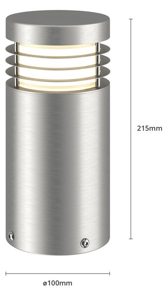 Arcchio lampa cokołowa Caramia, 23 cm, stal szlachetna, odporność na działanie Caramia Arcchio, możliwość ściemniania, aluminiowy / szary / cynkowy, nowoczesny