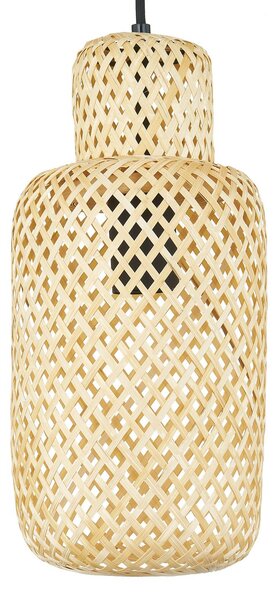 Lampa wisząca Venora Lindby, możliwość ściemniania, jasne drewno, salon / jadalnia, bambus, dworkowy / rustykalny