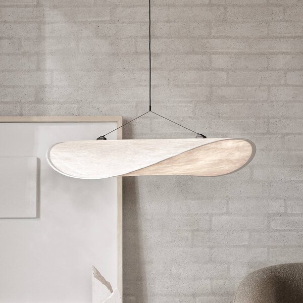New Works Lampa wisząca Tense, możliwość ściemniania, biały / opal, salon / jadalnia, tworzywo sztuczne, design