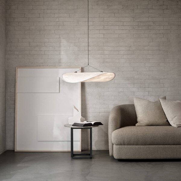 New Works Lampa wisząca Tense, możliwość ściemniania, biały / opal, salon / jadalnia, tworzywo sztuczne, design
