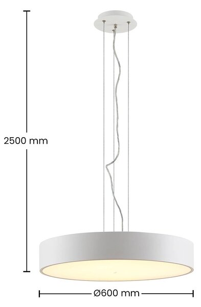 Lampa wisząca Noabelle Arcchio, możliwość ściemniania, biały / opal, kuchnia, metal, nowoczesny