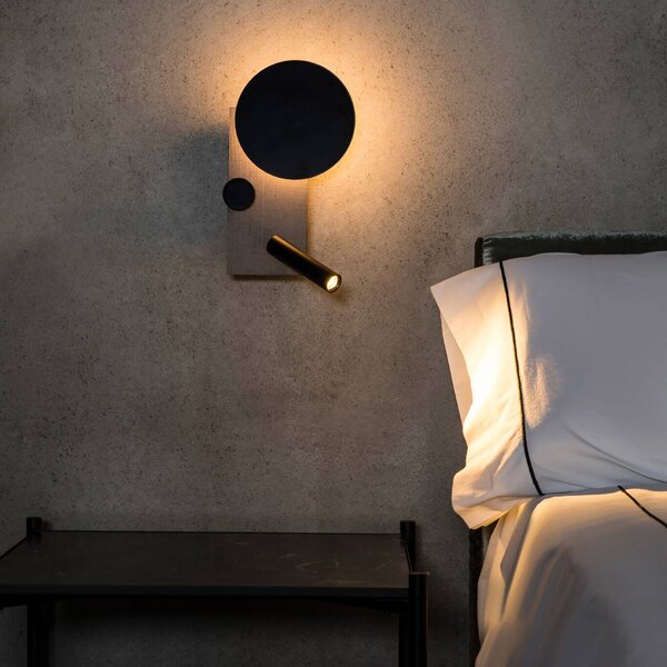 FARO BARCELONA Kinkiet LED Klee, możliwość ściemniania, aluminiowy / szary / cynkowy, salon / jadalnia, aluminium, nowoczesny