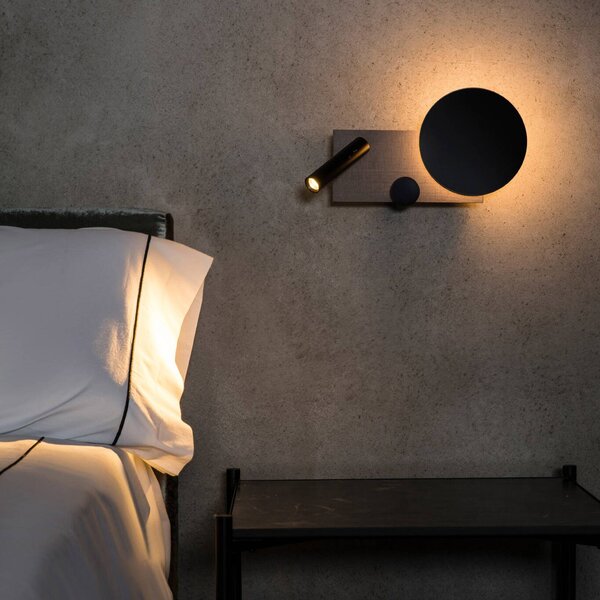 FARO BARCELONA Kinkiet LED Klee, możliwość ściemniania, aluminiowy / szary / cynkowy, salon / jadalnia, aluminium, nowoczesny