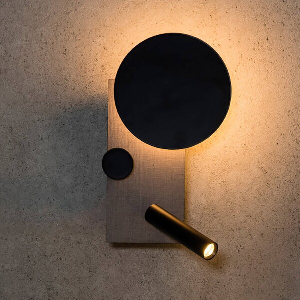 FARO BARCELONA Kinkiet LED Klee, możliwość ściemniania, aluminiowy / szary / cynkowy, salon / jadalnia, aluminium, nowoczesny