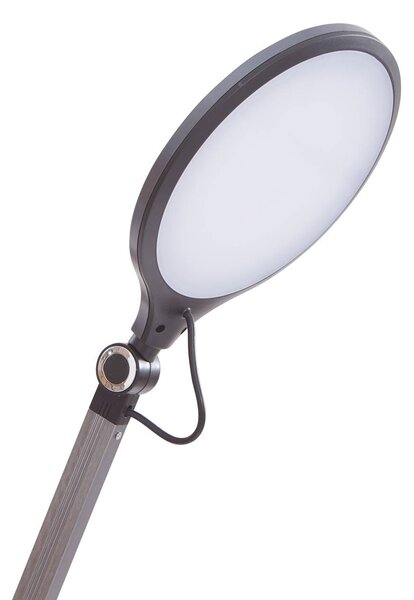 Lampa biurkowa LED Nyxaris Lindby, możliwość ściemniania, aluminiowy / szary / cynkowy, biuro, tworzywo sztuczne, nowoczesny