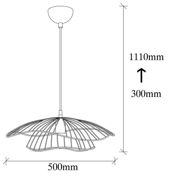 Lampa wisząca Tel 6500 Opviq, możliwość ściemniania, czarny, salon / jadalnia, metal, nowoczesny