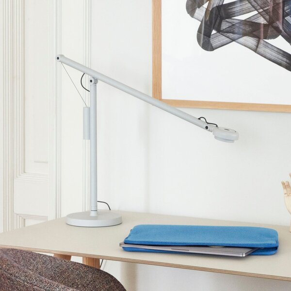 Lampa Stołowa HAY, Fifty-Fifty, ściemnialny, szary, gabinet | pracownia, aluminium, design