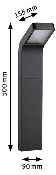 Paulmann Słupek oświetleniowy LED Kulma, czarny, aluminium