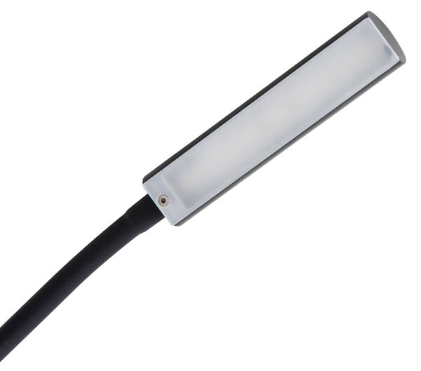 Kinkiet LED Flexola Lindby, możliwość ściemniania, czarny, sypialnia, metal