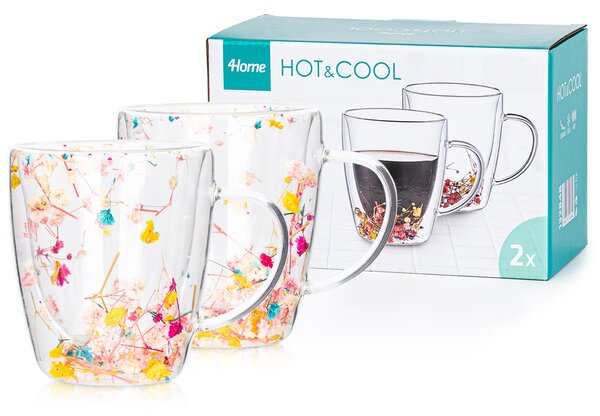 4Home Szklanka termiczna Floral Hot&Cool 300 ml, 2 szt