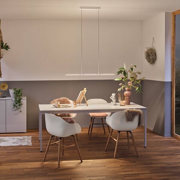 Paulmann Lampa wisząca Lento, możliwość ściemniania, biały / opal, salon / jadalnia, aluminium, nowoczesny