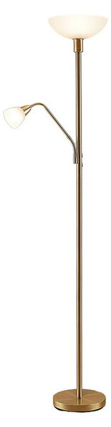 Lampa Podłogowa Lindby, Jost, złoty | mosiężny, salon, metal