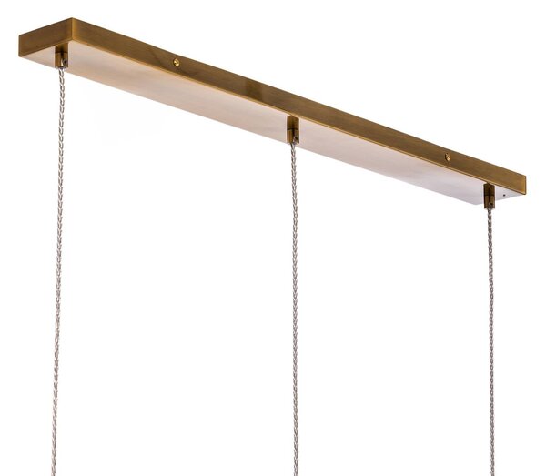 Lampa wisząca szklana Drakar Lindby, możliwość ściemniania, kremowy / amber, salon / jadalnia, szkło, vintage