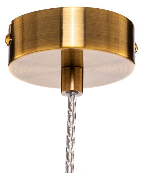 Lampa wisząca szklana Freylin Lucande, możliwość ściemniania, kremowy / amber, salon / jadalnia, szkło, antyczny