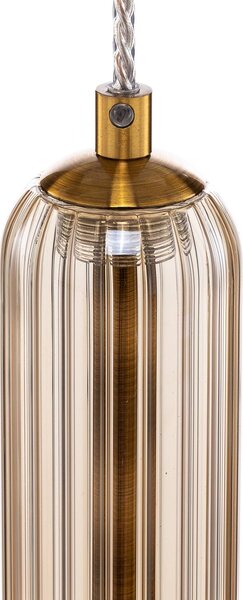 Lampa wisząca szklana Freylin Lucande, możliwość ściemniania, kremowy / amber, salon / jadalnia, szkło, antyczny