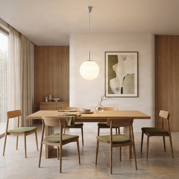 Lampa Wisząca Lindby, Marike, ściemnialny, biały, salon, szkło, nowoczesny