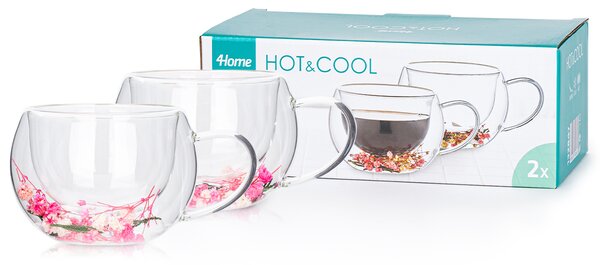 4Home Szklanka termiczna do cappuccino Blossom Hot&Cool, 270 ml, 2 szt