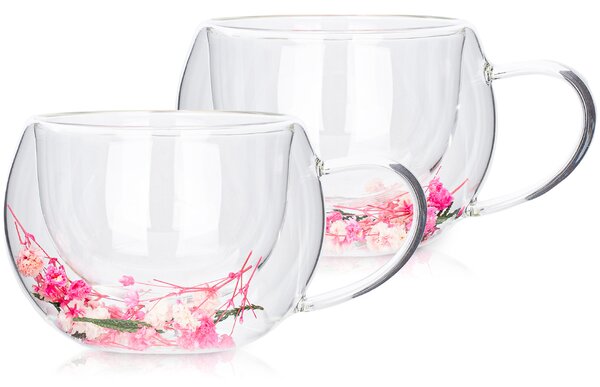 4Home Szklanka termiczna do cappuccino Blossom Hot&Cool, 270 ml, 2 szt