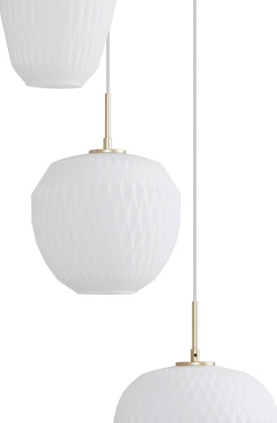 Lampa wisząca szklana Quinara Lucande, możliwość ściemniania, biały / opal, salon / jadalnia, szkło