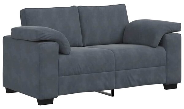 Sofa dwuosobowa ciemnoszara 160x77x82 cm aksamit