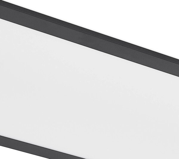 Panel LED Nelios Lindby, możliwość ściemniania, czarny, kuchnia, aluminium, nowoczesny