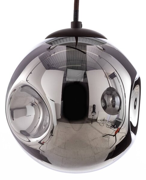 Lindby Lampa wisząca szklana Valentina, możliwość ściemniania, aluminiowy / szary / cynkowy, salon / jadalnia, szkło, design