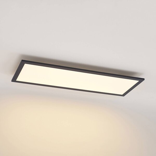 Panel LED Nelios Lindby, możliwość ściemniania, czarny, kuchnia, aluminium, nowoczesny