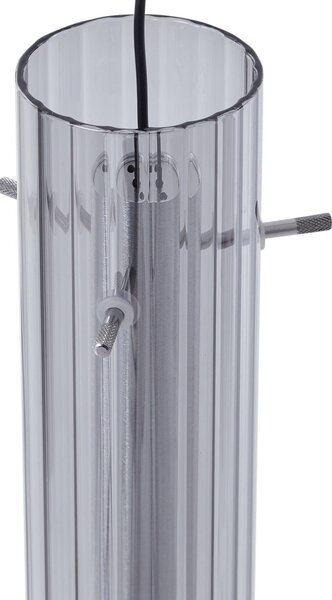 Lampa wisząca szklana Korvitha Lucande, możliwość ściemniania, aluminiowy / szary / cynkowy, salon / jadalnia, szkło, nowoczesny