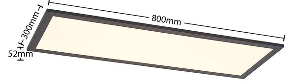 Panel LED Nelios Lindby, możliwość ściemniania, czarny, kuchnia, aluminium, nowoczesny