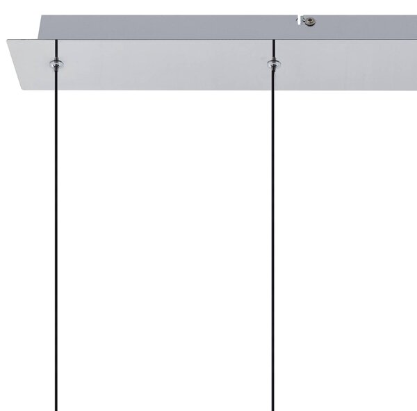 Lampa wisząca szklana Korvitha Lucande, możliwość ściemniania, aluminiowy / szary / cynkowy, salon / jadalnia, szkło, nowoczesny