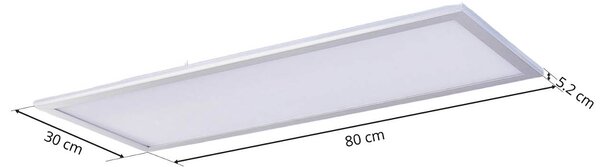 Panel LED Livel Lindby, aluminiowy / szary / cynkowy, kuchnia, tworzywo sztuczne, nowoczesny