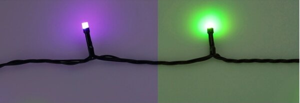 Świąteczny łańcuch LED RGB z pilotem 198 diod LED, kolorowy, 19,8 m