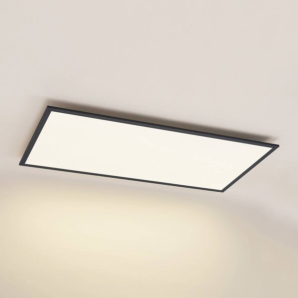 Panel LED Nelios Lindby, czarny, kuchnia, aluminium, nowoczesny