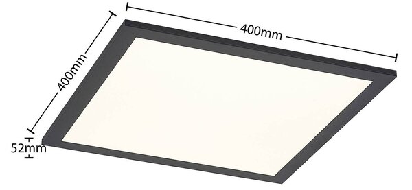 Panel LED Nelios Lindby, czarny, kuchnia, aluminium, nowoczesny