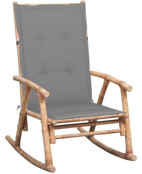 Fotel bujany z poduszką, bambusowy