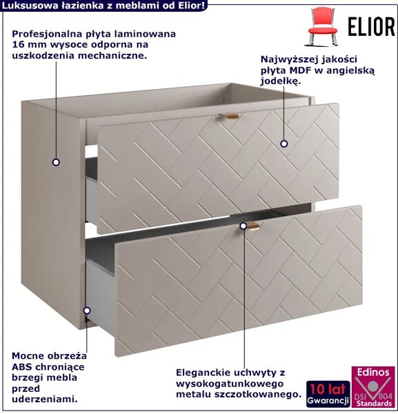 Kaszmirowa szafka pod umywalkę w jodełkę angielską 80 cm W4-E70